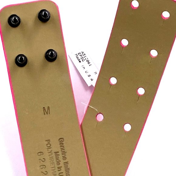 NEW ST. JOHN Hot Pink Elevated Spike Buckle Snap Hole Grunge Y2K Belt Medium main image 6